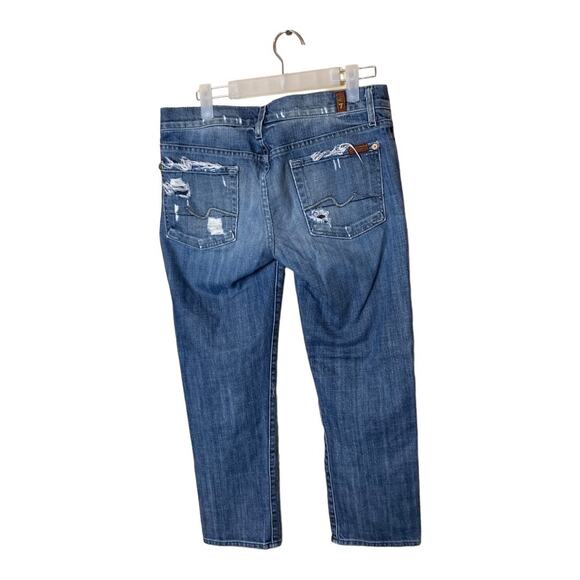 7 For All Mankind Cropped Straight Leg  Jeans Size 28‎ - Picture 2 of 8
